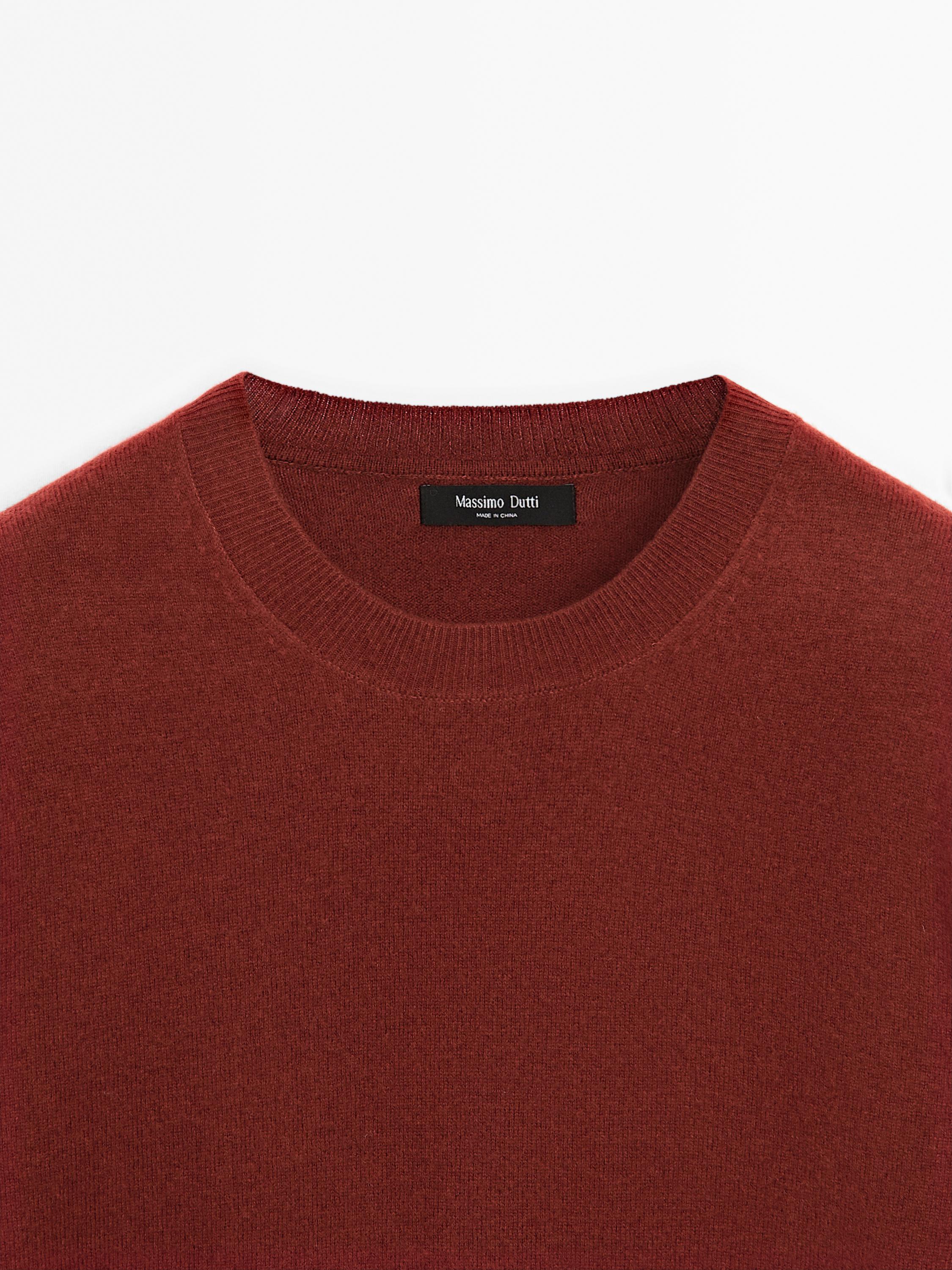 Wool blend crew neck sweater